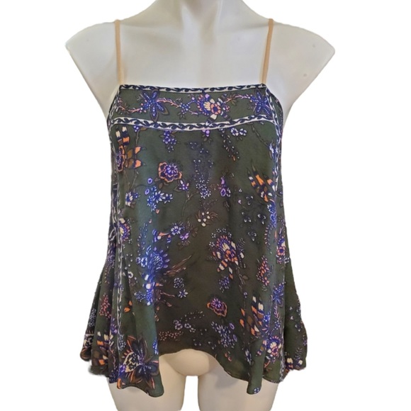 Free People Size X-Small Sweet Talk Rayon Cami Tank Top, Green - NWT - Picture 7 of 11